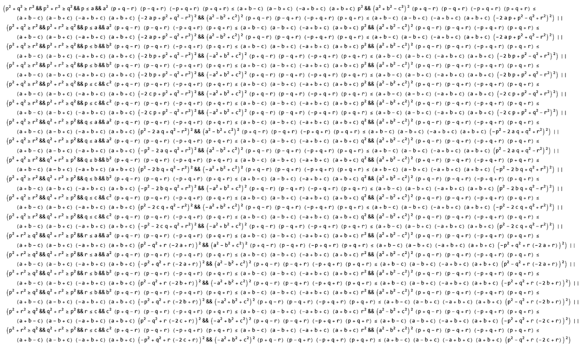 ereliuer_eteer's tweet photo. necessary and sufficient conditions for a triangle with sides 𝑝, 𝑞, 𝑟 to fit inside a triangle with sides 𝑎, 𝑏, 𝑐 https://t.co/DPTzy7VVcu