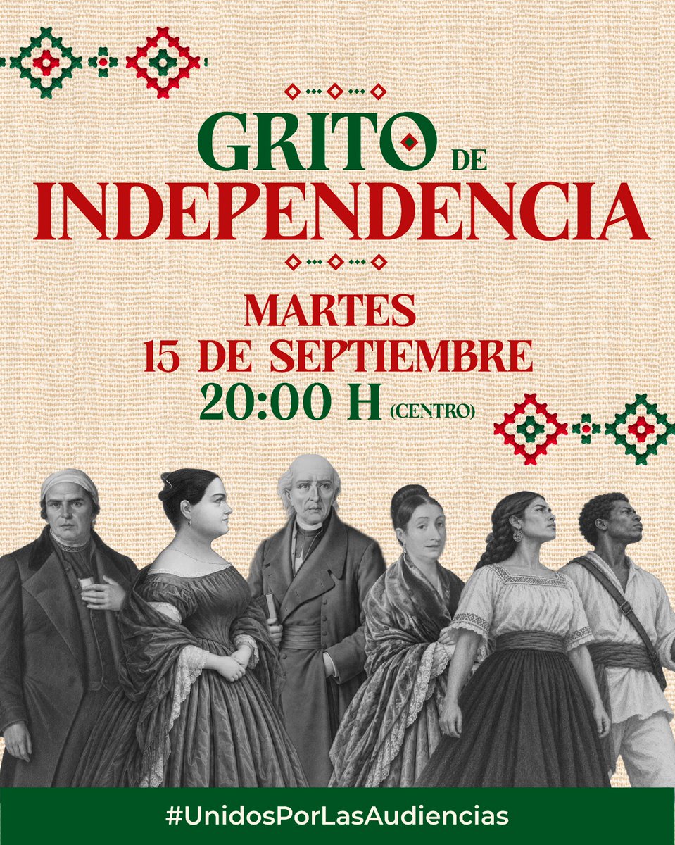 SPRMexico's tweet photo. 🇲🇽🎉 Recuerda que hoy, 15 de septiembre, a partir de las 20:00 horas, podrás disfrutar #EnVivo de la #CoberturaEspecial de los #MediosPúblicos del #GritoDeIndependencia encabezado por la presidenta @Claudiashein desde el Zócalo Capitalino de la #CDMX.

📺 Por: @CanalOnceTV | @canalcatorcemx | @TvMigrante | @Canal22 | @Capital21_Tv
📰 @MXReferencia
📻 @altavozmxradio | @imerhoy
📲 Transmisión en línea: @mxplus_tv
🇲🇽 Y los medios públicos estatales

#UnidosPorLasAudiencias