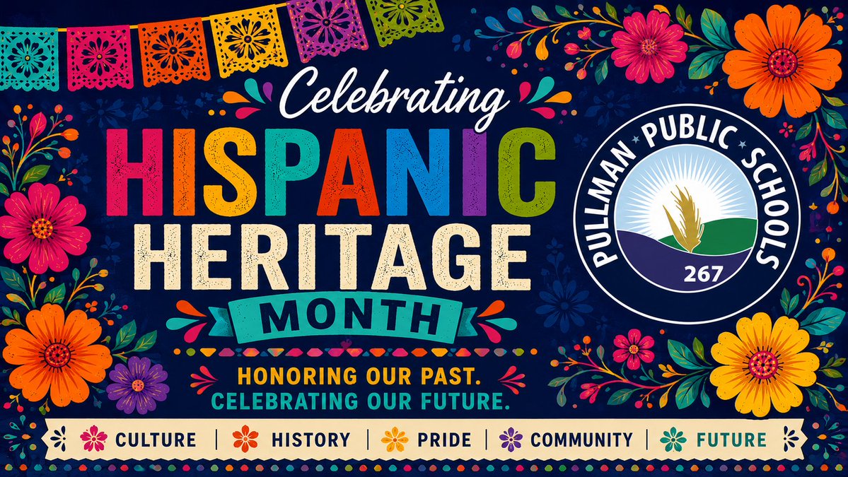 PullmanSD's tweet photo. 🌎🎉 Hispanic Heritage Month begins today! From September 15–October 15, we celebrate the histories, cultures, achievements, and contributions of Hispanic and Latino Americans. Learn more on our website: https://t.co/tIY0a08oaq. https://t.co/FCgVU4KiKo
