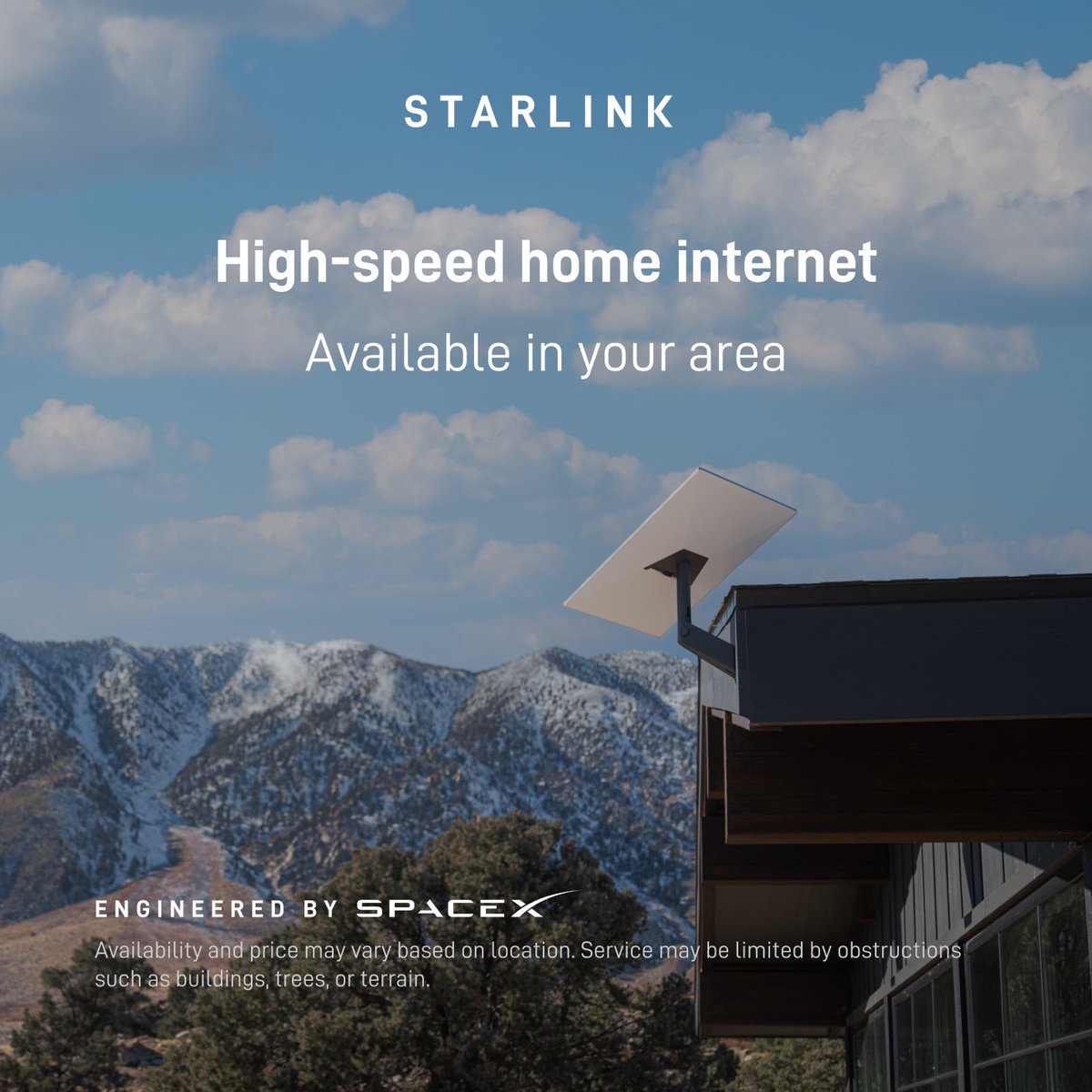 Starlink's tweet photo. Get fast, reliable home internet for seamless streaming, working from home, gaming, and more across multiple devices.

Order online in minutes.