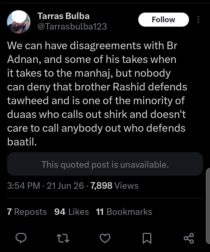 HATL1234's tweet photo. @Tarrasbulba123 Of course you reject the speech of Shaykh Al Fawzan Hafidhahullah, because how else will you defend your beloved Shaykh Adnan Rashid and your embarasssing flattery of him? While at the same time, calling Salafis as Madakhilah and boot lickers. Very shameless behaviour. https://t.co/Pc3vyK1oPo