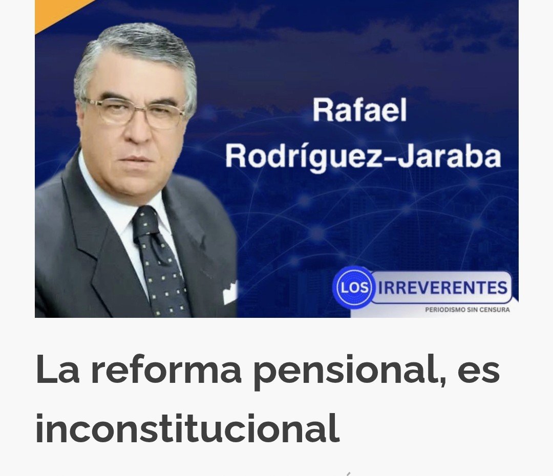 RRJARABA's tweet photo. Mi respeto por la @CConstitucional no incluye indulgencia ante sus yerros; por lo que reconozco pero discrepo de la extravagante declaratoria de exequibilidad parcial de la reforma pensional que convalida vicios insanables de fondo, trámite y forma de tan descuadernado esperpento https://t.co/zsCvRWyC5w