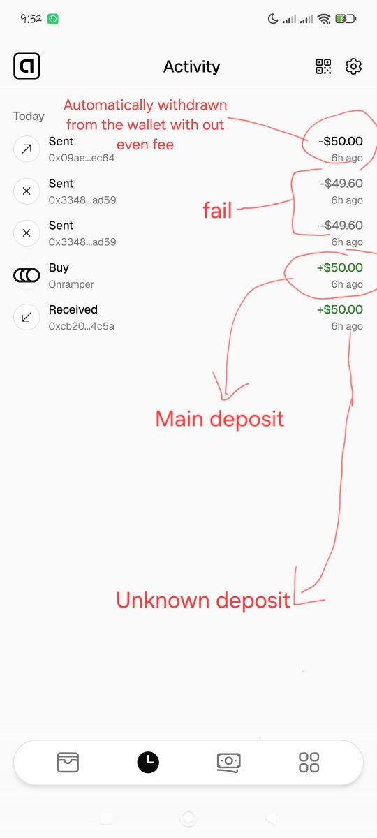 Mudassir_web3's tweet photo. @arca_wallet Also regarding some technical issue reported by some users,A user with USDC on his balance try to make a withdraw via blockthain tranfer and then select USDT to be send to the recieve address via base network, after intiating the withdraw it fails 2times and then fund go somwhere https://t.co/m6kIeXxOXf