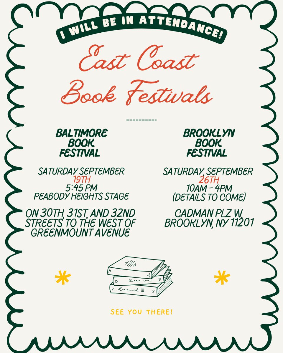 KaylaAncrum's tweet photo. Another thing! If you're on the East Coast, I'll be at The Baltimore Book Festival this weekend and in New York for the Brooklyn Book Festival next weekend!!

As a Midwest author, I visit the east and west coast about once a year so if you wanted to meet me, now is your shot! https://t.co/ieA7VI5gou