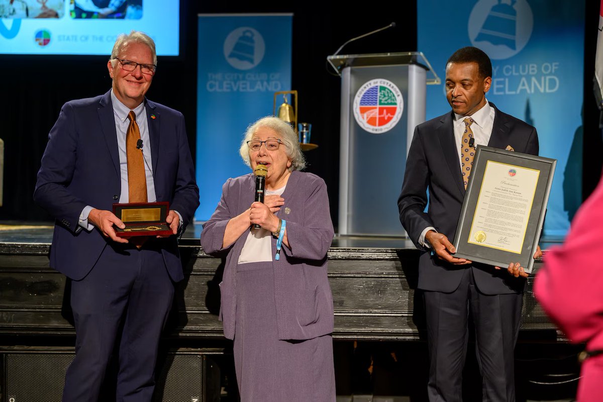 SOCHealthSystem's tweet photo. Congratulations Sr. Judith Ann Karam for being honored with the Key to @CuyahogaCounty by County Executive Chris Ronayne during the 2026 State of the County address. https://t.co/eEaPg4cIHJ https://t.co/WseKDonZvn
