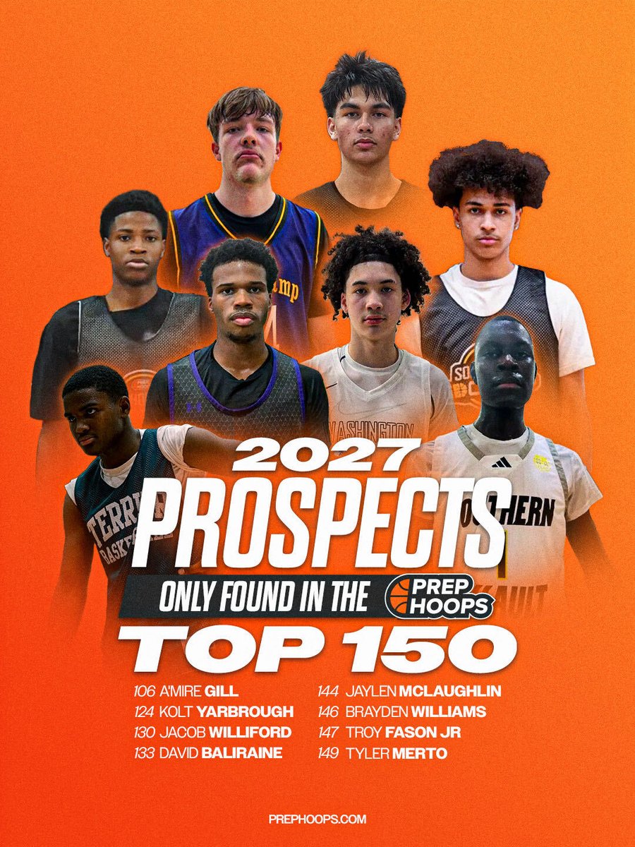 PrepHoops's tweet photo. These six 2027 prospects only exist in one Top 150. Ours. See why here: https://t.co/tiltZDVbNz https://t.co/gJAJrq62WQ
