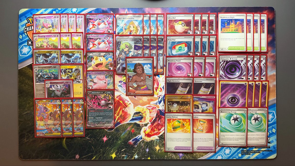 Dyl_PTCG's tweet photo. 1st/21 at locals last Friday with Slowking. Powerglass was okay. 

Matchups:
R1: Dragapult/Dusknoir W
R2: Alakazam/Dudunsparce W
R3: Raging Bolt/Ogerpon/M. Kangaskhan W
R4: Zoroark W
R5: Dragapult/Hammers W https://t.co/dnZphAczJU