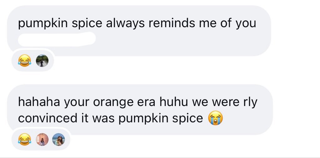 moscatodasdfg's tweet photo. happy almost autumn! leave it to the gc to never live down my orange hands phase. i still can’t believe i convinced myself it was psl-induced carotenemia 😭 it’s been 2 full autumns without a single pumpkin spice latte, and i have zero regrets cos dirty chai completely clears it! https://t.co/dmbsCnIn7o