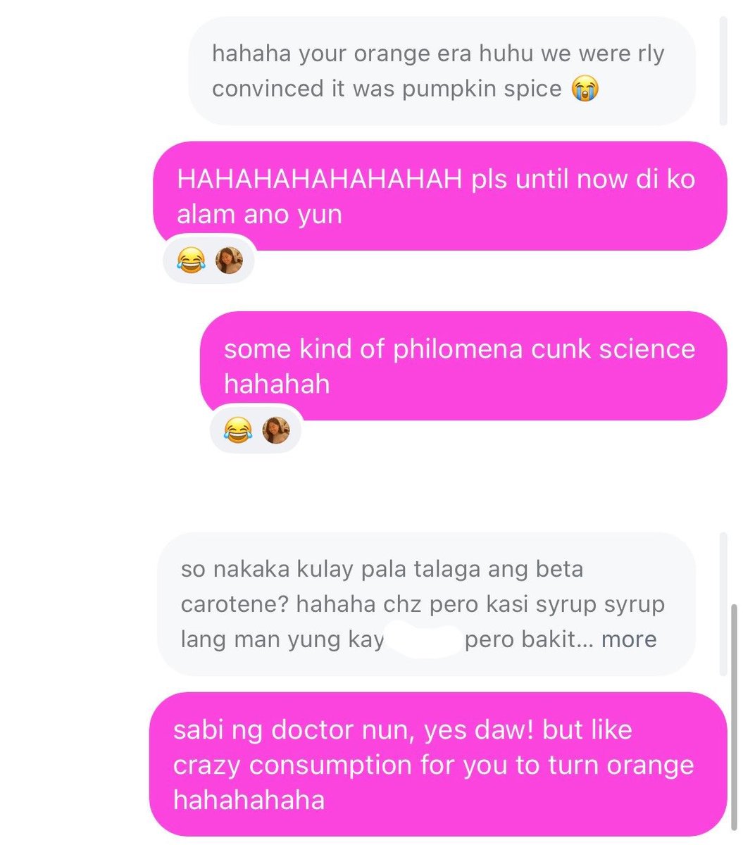 moscatodasdfg's tweet photo. happy almost autumn! leave it to the gc to never live down my orange hands phase. i still can’t believe i convinced myself it was psl-induced carotenemia 😭 it’s been 2 full autumns without a single pumpkin spice latte, and i have zero regrets cos dirty chai completely clears it! https://t.co/dmbsCnIn7o
