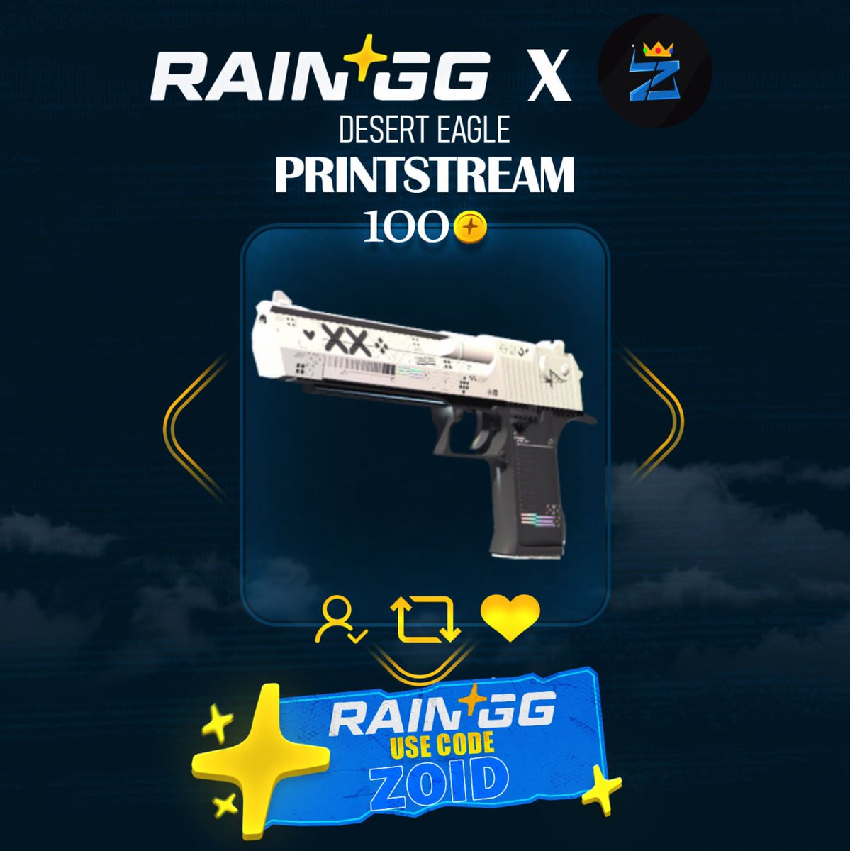 ZoidGambles's tweet photo. 🌧️ 100 Coin Giveaway on @raindotgg 🌧️

• Follow @raindotgg &amp; @ZoidGambles 
• Reply Rain ID, Like, RT, and Tag a friend!

🏆 30K LB under code "ZOID" ends September 30th!
👑 Picking winner at end of the month! https://t.co/ky2QlMOmSa