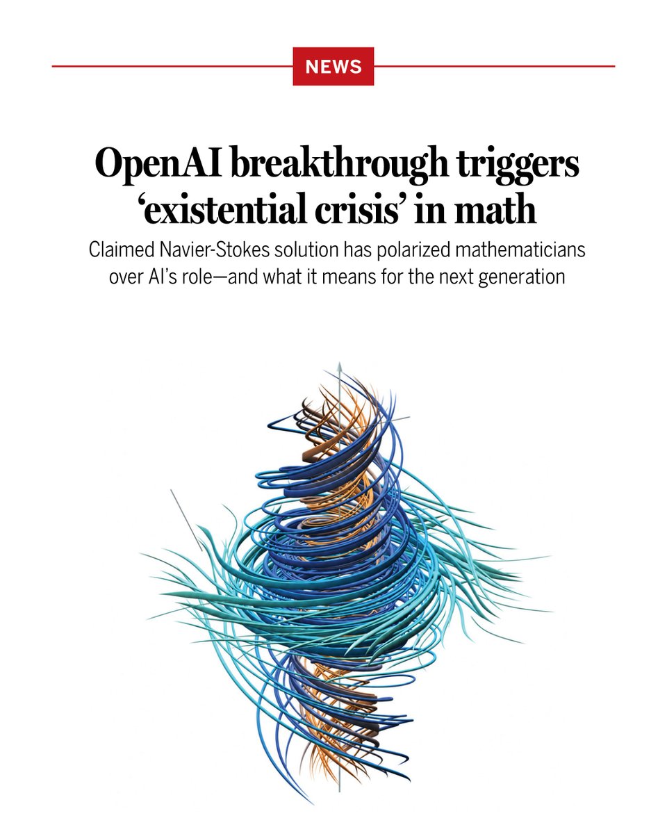 OpenAI breakthrough triggers ‘existential crisis’ in math
Claimed Navier-Stokes solution has polarized mathematicians over AI’s role—and what it means for the next generation