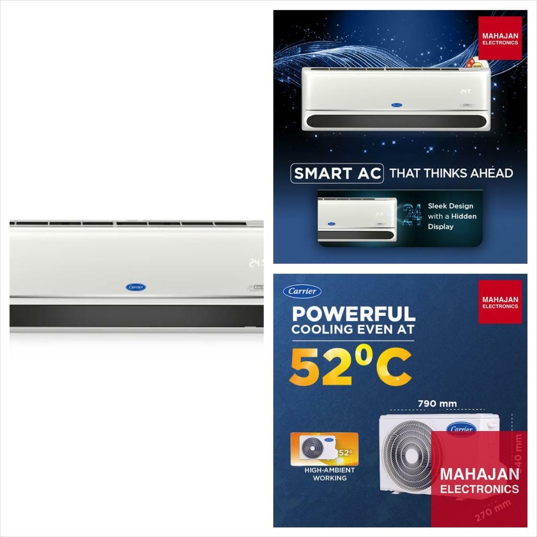 AnnetteMckqh2's tweet photo. Comfort is a way of life. Upgrade your home with the Carrier 24K INDUS GX 2-Ton Split AC, featuring efficient cooling, sleek white design, R32 refrigerant, PM2. 5 filter, and a durable copper condenser for ₹49, 992. https://t.co/fNcAKDFXrE