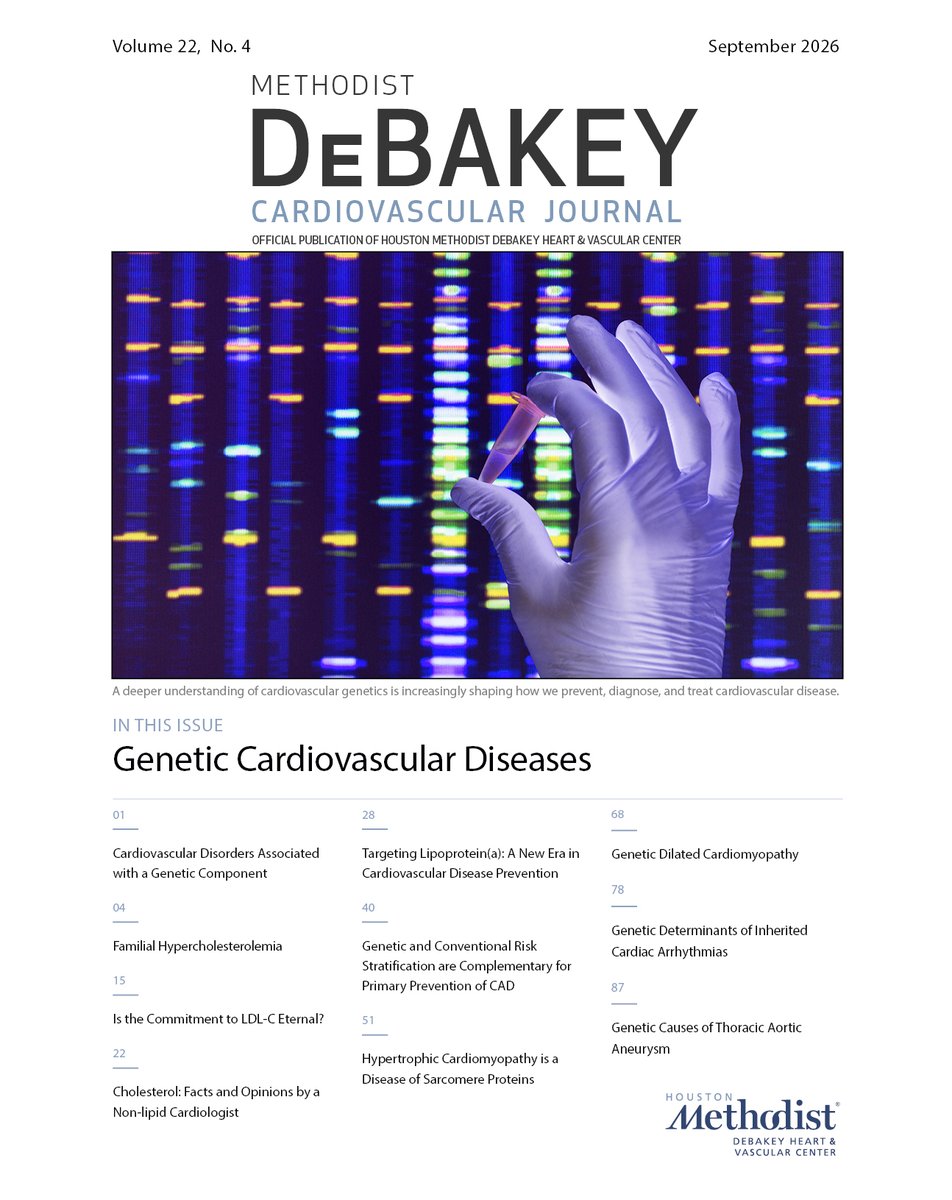 DeBakeyCVedu's tweet photo. Just published! Genetic Cardiovascular Diseases—our new issue of the Methodist DeBakey Cardiovascular Journal. Special thanks to guest editor Dr. Robert Roberts &amp; our amazing authors! 

See it now! https://t.co/QWSyBNNMfR
 #CardiovascularGenetics #GeneticCardiology https://t.co/is9WwuAwCA