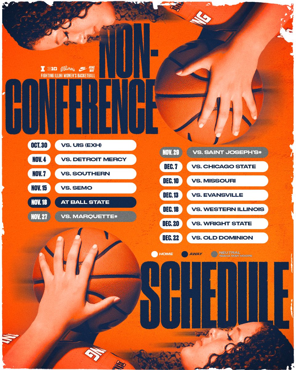 IlliniWBB's tweet photo. Our 2026-27 non-con schedule is here!

📆 - https://t.co/V4UGBsQBPP
🎟️ - https://t.co/701mdHfSDk https://t.co/Ru6x4fP8XD