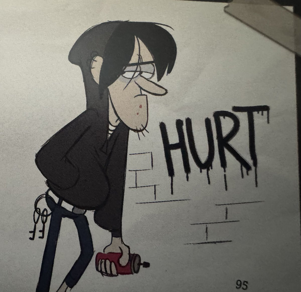 dippersc_'s tweet photo. !!!  GRAVITY FALLS ARTBOOK SPOILERS ❗❗ 

.

Type shit Robbie would look after doing graffitis 😭😭 https://t.co/cQDh8ey3FP