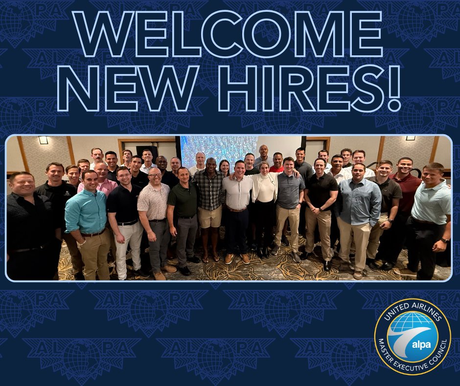 UnitedPilots's tweet photo. Welcome to the most recent new hire class! We are thrilled that you are joining our pilot group, and we look forward to seeing you out on the line. https://t.co/p8qJy5lCbM