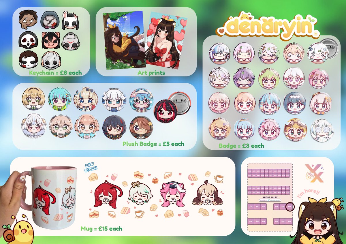 Denaryin's tweet photo. VeXpo 2026 catalogue🐌🍃better late than never!!
Find me in the artist alley💛 #VeXpo2026 https://t.co/9HvoB5uuhh