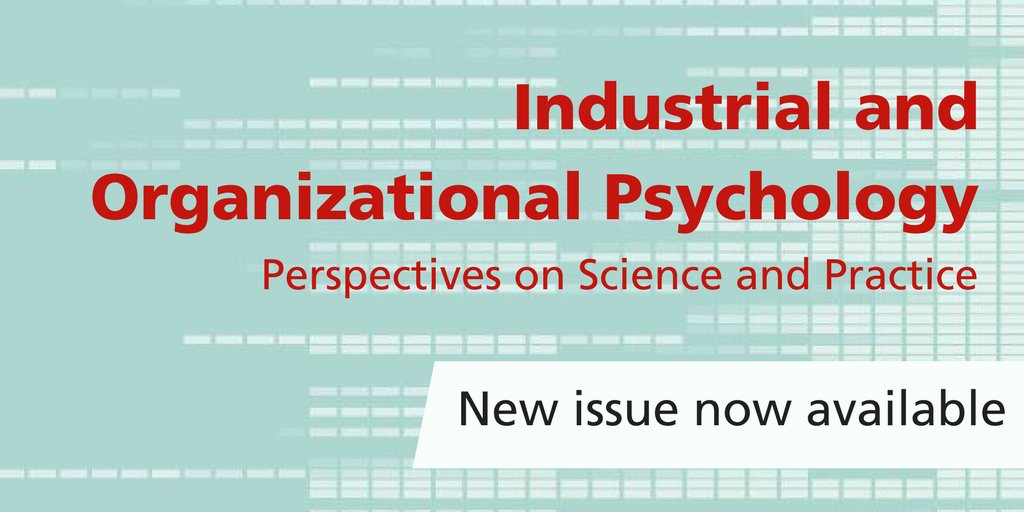 CambUP_Psych's tweet photo. New Issue of Industrial and Organizational Psychology now available
📚 https://t.co/ItVU42ZkUP https://t.co/BzUD12cdl9