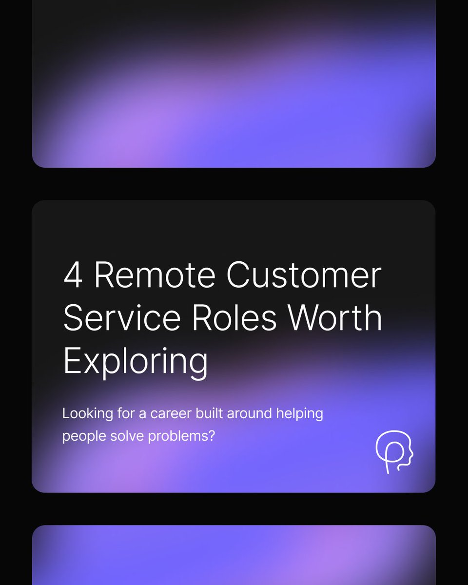 PersonaTalent's tweet photo. Good with people, problem-solving, or building strong relationships? There may be a customer service role that fits the way you work best.

Explore four remote career paths and see where your strengths could take you with Persona. https://t.co/gO5E8przVm