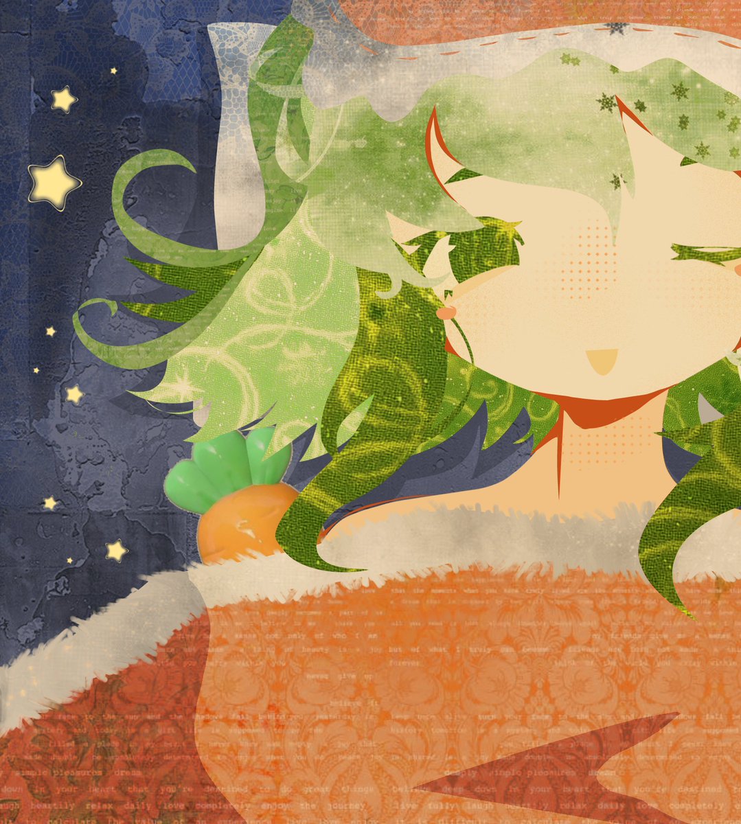 yrtmoth's tweet photo. bro sleeps with carrots #gumi https://t.co/fTxuJvFlNe