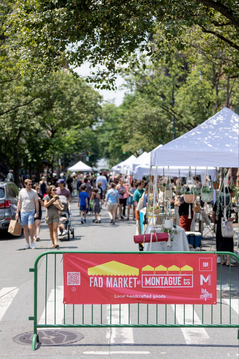 fadmarket's tweet photo. Already dreaming of the weekend… 🏘️✨

Two blocks of makers, local businesses &amp; community — all coming together for Open Streets on Montague.

We can’t wait to do it all again this Sunday, September 20, in Brooklyn Heights for our fall pop-up! ⏰ 12–6pm https://t.co/Rm671jcOeh