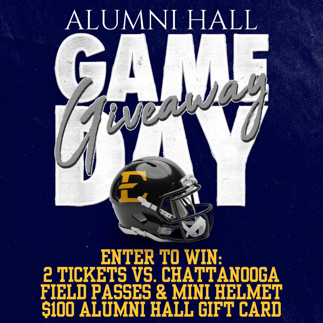ETSUAthletics's tweet photo. Hey Buccaneer fans! Don't forget to enter with the link below for your chance to win 2 tickets to ETSU vs. Chattanooga on 10/3, field passes, mini helmet, &amp; a $100 Alumni Hall Gift Card! Good luck &amp; Go Bucs! Ends 9/22: https://t.co/Hvh7zTezwz https://t.co/beT2QFulzW