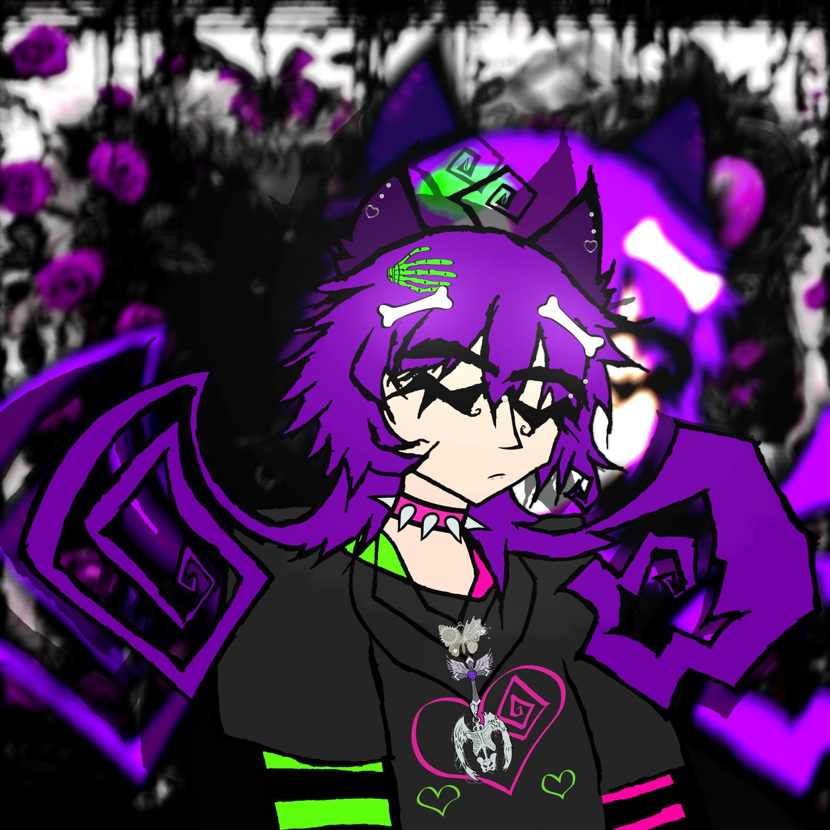 zq0ltl's tweet photo. sona sketch 💜🐺

#oc #art #artist #originalcharacter #werewolf #emo #scene #scenecore #purple #2000s #aesthetic #sketch https://t.co/jOqg9kvVTn