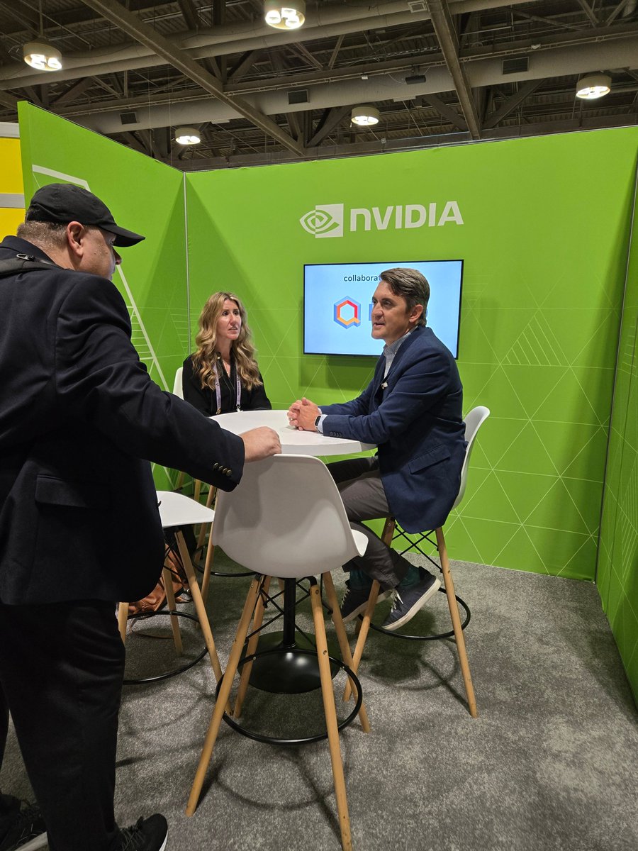 We're always happy to jump in and answer questions on quantum. Lisa Lambert and Tim Rogers joined in to talk to visitors at a friend's booth at #IEEEQuantumWeek