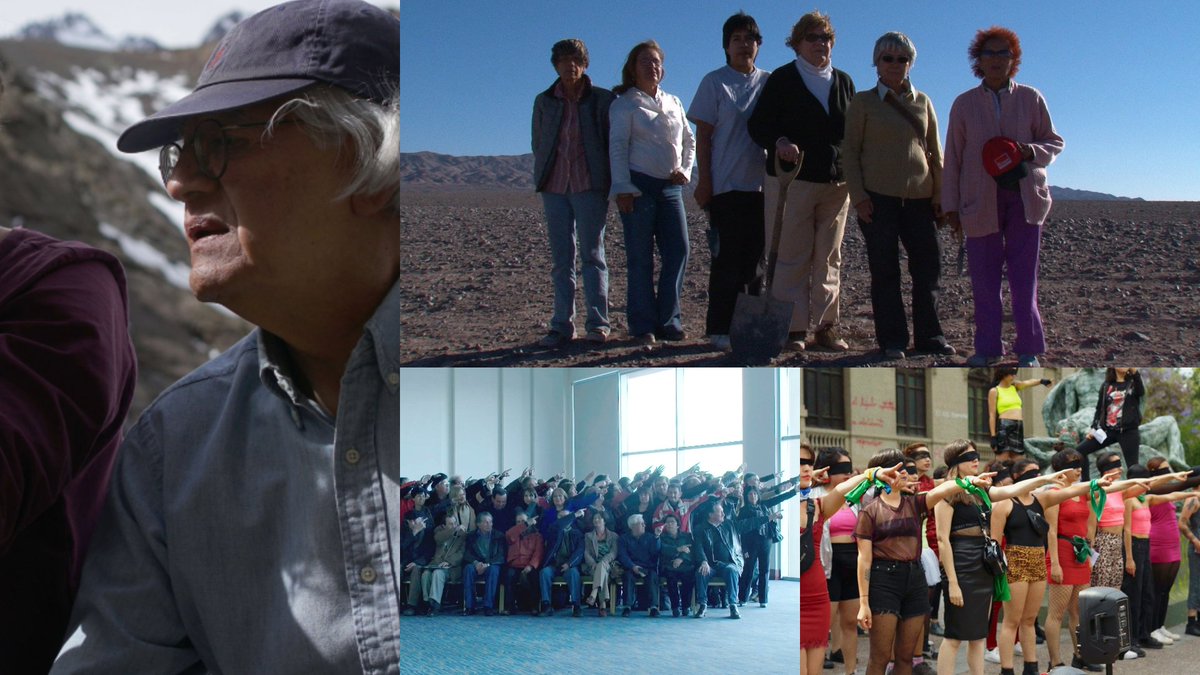 NewWaveFilms's tweet photo. We are greatly saddened to hear that Patricio Guzmán died today aged 85 in Paris.
The great chronicler of Chile ever since his monumental The Battle of Chile 1975-76 all the way through years of exile to My Imaginary Country in 2022.
We were privileged to have released here his last four films – Nostalgia for the Light, The Pearl Button, The Cordillera of Dreams and My Imaginary Country.
On the left is Patricio Guzmán filming The Cordillera of Dreams, and on the right from top to bottom, the searchers for the bones of the disappeared in Nostalgia for the Light, survivors of an Allende regime camp reunited in The Pearl Button, and present day Santiago protestors in My Imaginary Country.