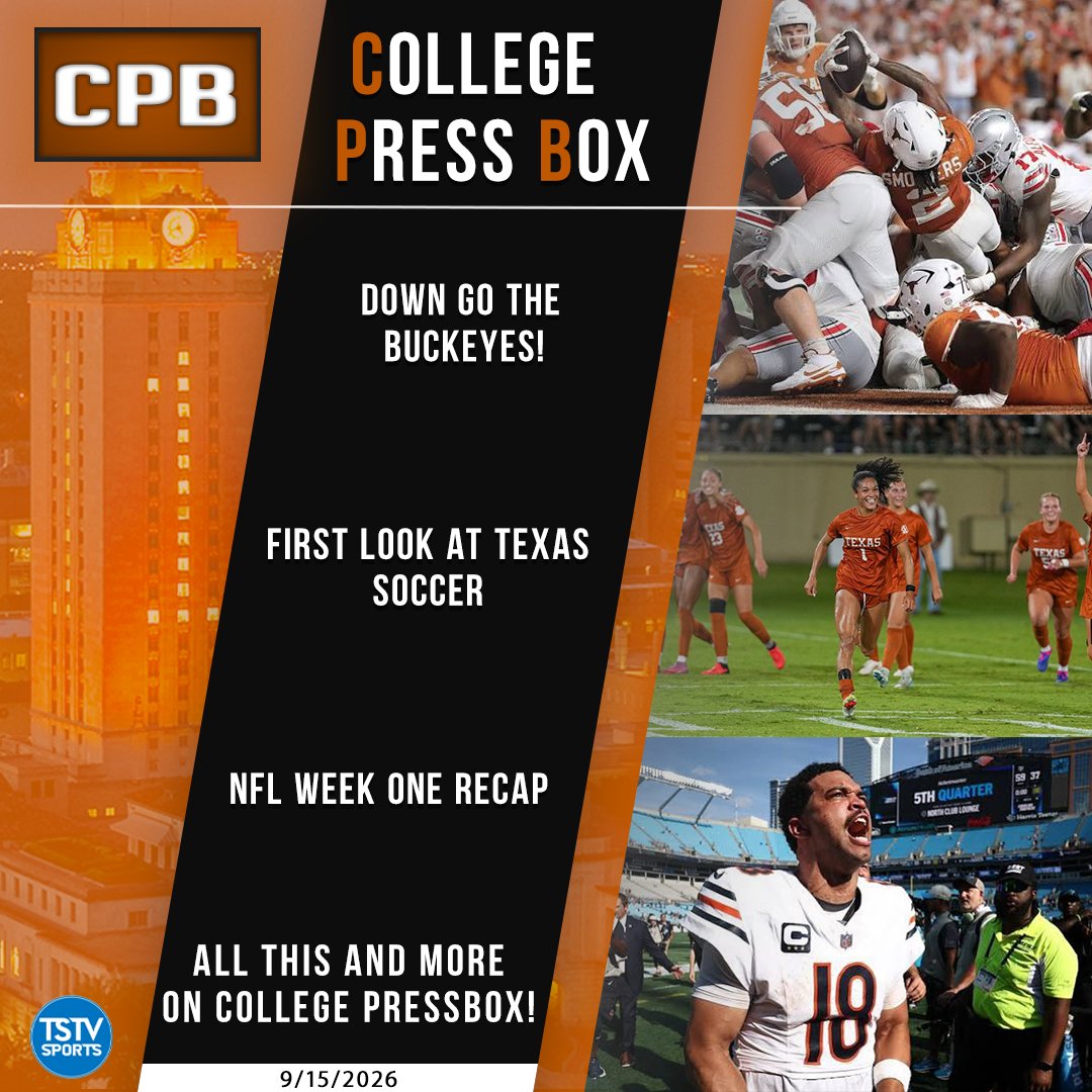 TSTVCPB's tweet photo. 🚨 College Press Box — Episode 2 🚨
🎥 Watch now 👉 https://t.co/2mIAImbzx1

A Manning Miracle at DKR!

- @texasfootball conquers its demons vs Ohio State
-  A first look @texassoccer this season
- Plus, we recap week 1 of the NFL season!

#HookEm | @TSTVSports https://t.co/X61rregoPY