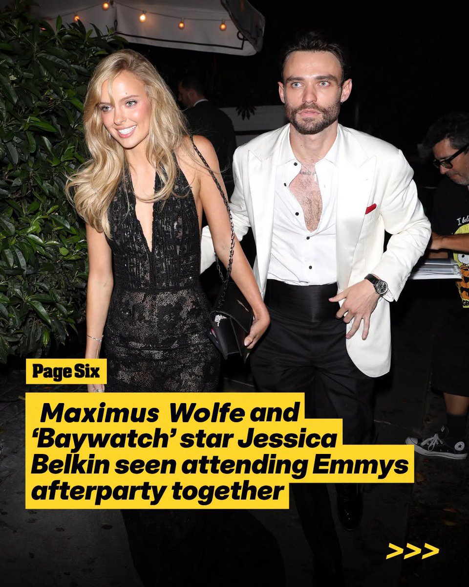 deuxmoifake's tweet photo. Tuesday. Let's gossip 💋 
Jessica Belkin and Maximus Wolfe were spotted spending time together after the 2026 Emmy Awards! 
📷-Backgrid https://t.co/QBJUNJiZ4B