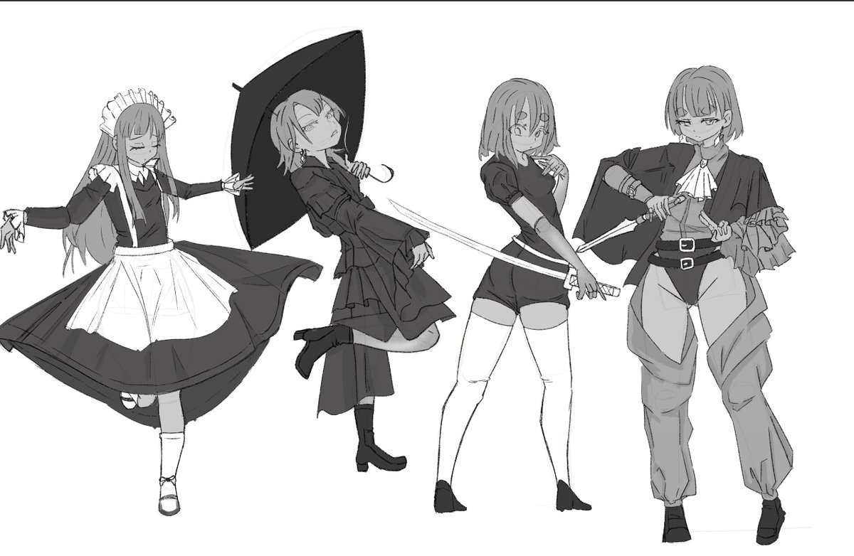 Watamallow's tweet photo. Some silly sketches i made when practicing construction. https://t.co/xLBiom4Z60
