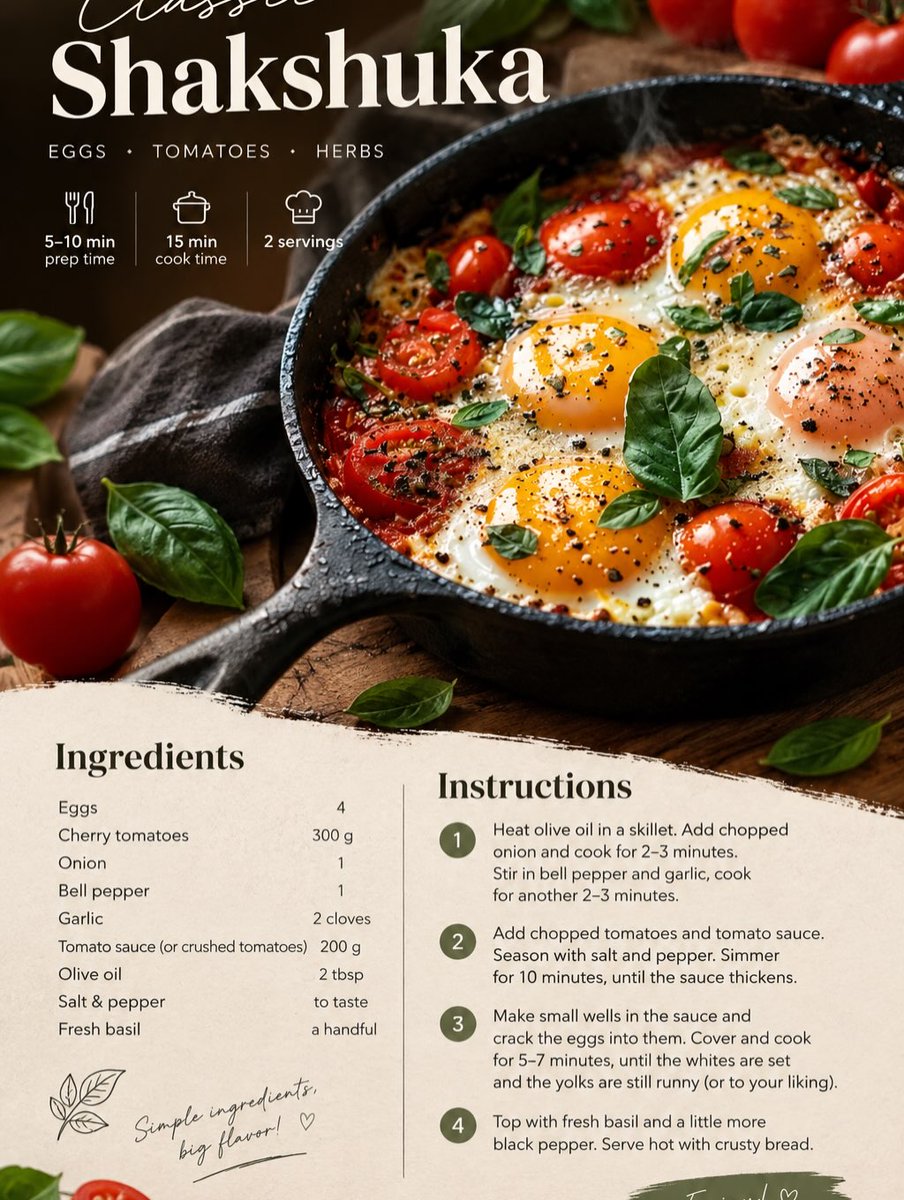 VincenzoInzer's tweet photo. Classic Shakshuka: poached eggs in a rich tomato sauce. https://t.co/KXYoAfzaAo