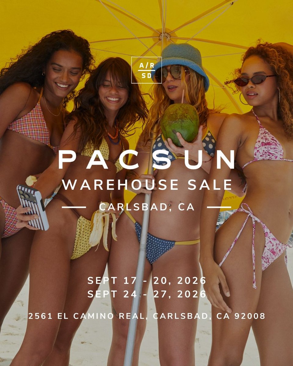 AltRetail_SD's tweet photo. The official Pacsun Warehouse Sale is back this week at Alternative Retail in Carlsbad, CA—and YOU’RE INVITED!

Register for #FREE using the Eventbrite link in our bio or visit our website at https://t.co/YmoXdCmYIG! https://t.co/k0UWUWcJol