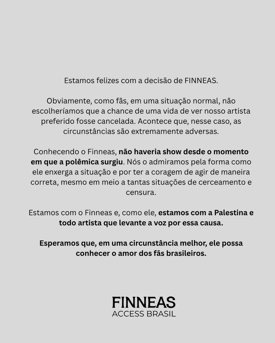 FinneasAccessBR's tweet photo. Te esperamos, Finneas 🫶 #FreePalestine https://t.co/67r8lfxPT2