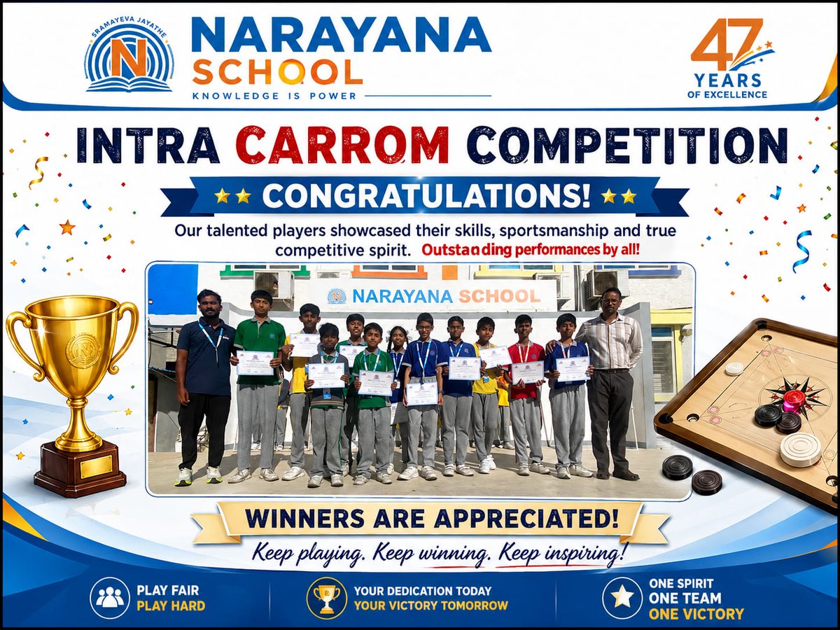 DottieEverp7es's tweet photo. Striking for Success! Our sharp-shooters displayed exceptional precision and skill at the branch-level intra-school carrom competition. Congratulations to all winners and participants for their focus and sportsmanship. Keep aiming high! https://t.co/77TpzueTuj