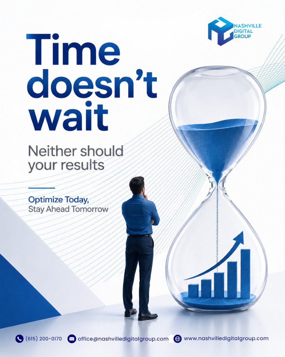 AnibalTupa6op's tweet photo. Time doesn’t wait, and neither should your results. Every day without optimization lets competitors get ahead. At Nashville Digital Group, we turn time into growth with strategies that keep you ahead. DM “GROW” to get started. Call (615) 200-0170 https://t.co/WKLgjIvPPU