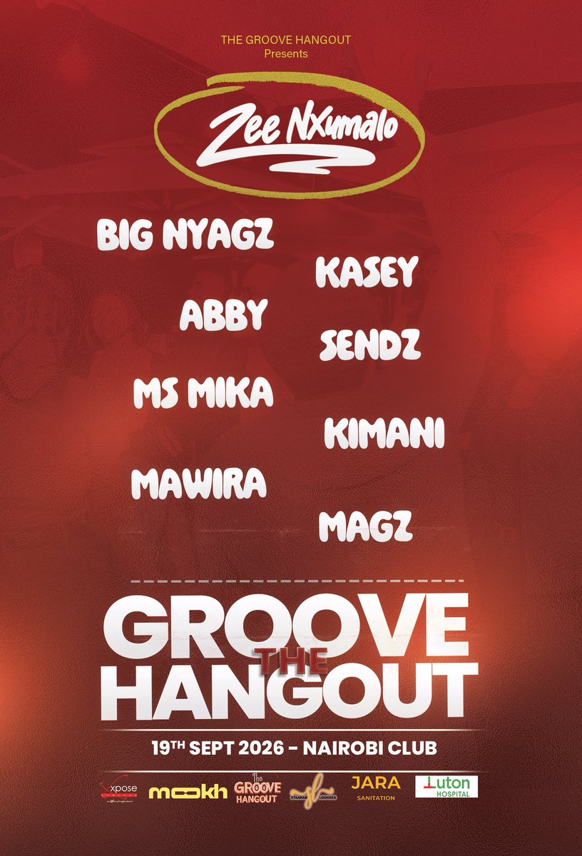 its_wachira_'s tweet photo. All roads lead to the Nairobi Club this Saturday. @ZeeNxumaloZA  Live at the Groove Hangout.

Get your tickets on: https://t.co/MpCxzGiSAg https://t.co/APdLF6lplp