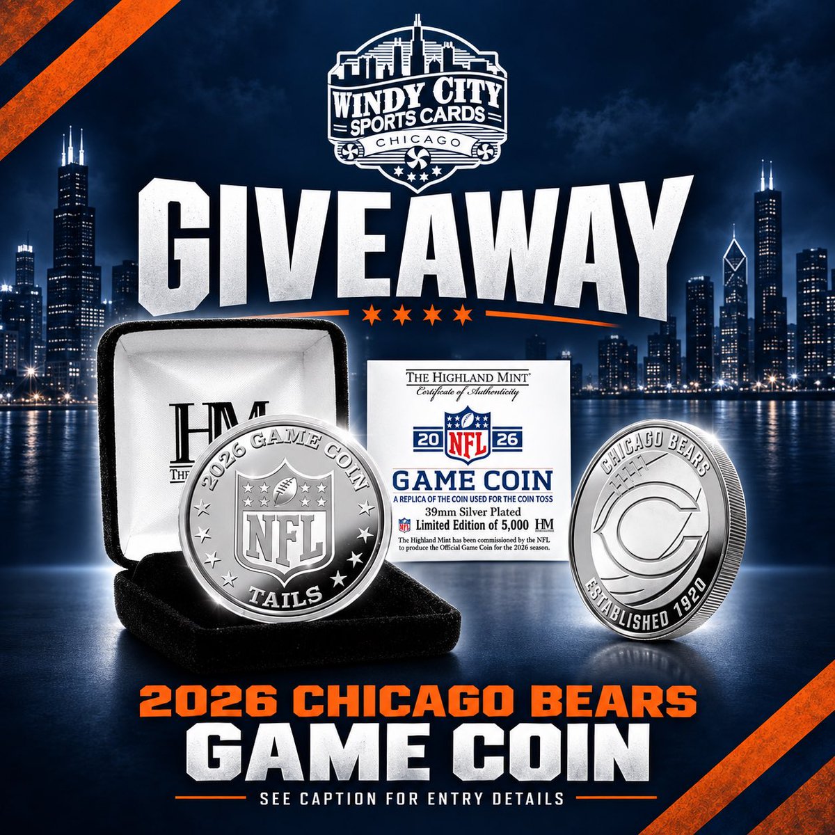 312SportsCards1's tweet photo. It’s the Chicago Bears home opener, so let’s run a giveaway! 3️⃣ lucky winners will each receive a #DaBears coin!

To enter:

✅ LIKE &amp; RT 👍
✅ Comment Below - 🐻⬇️
⏰ Winners announced 9/20 https://t.co/jTQMjiQe9u