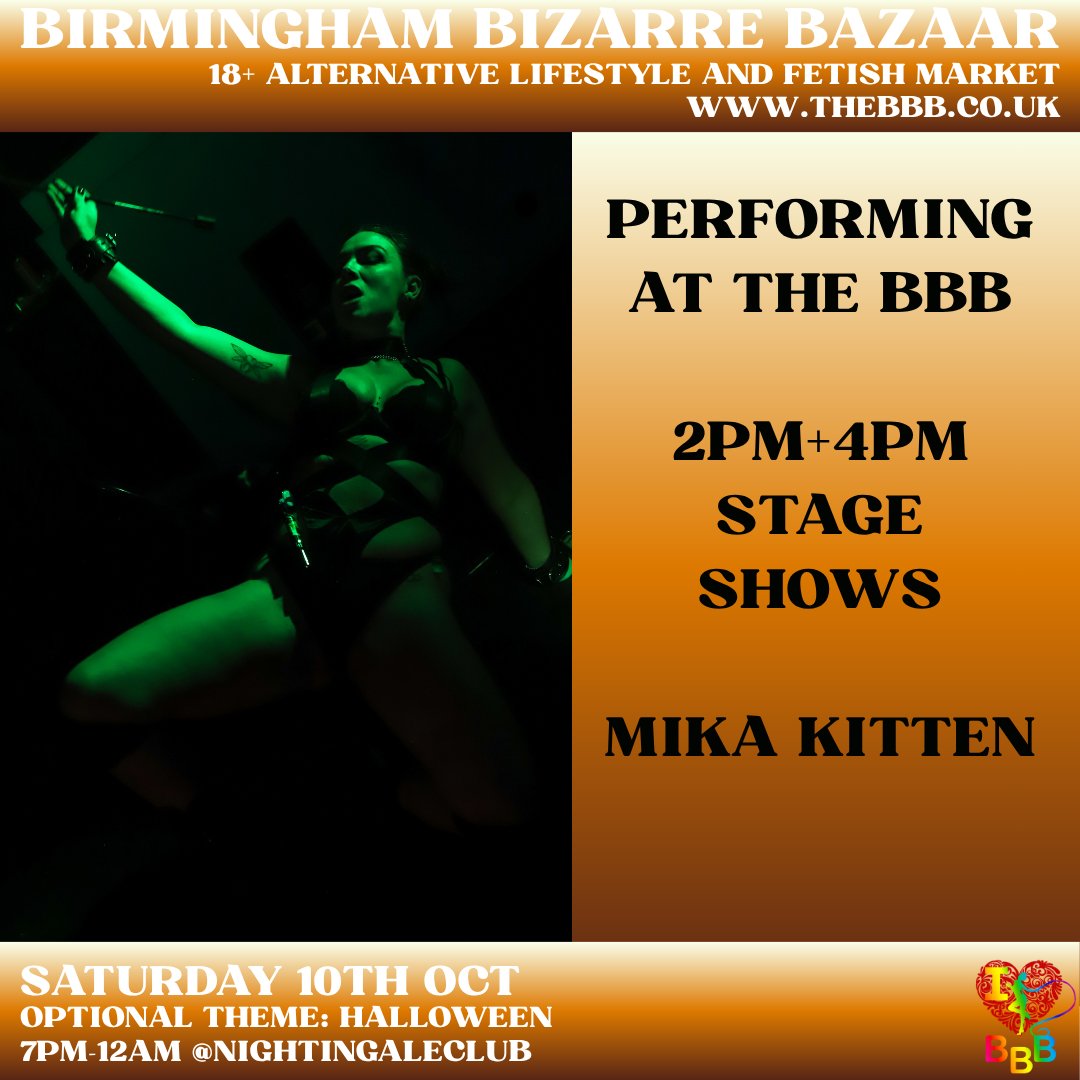 BBBAltFetBazaar's tweet photo. π FEATURED PERFORMER
π SAT 10TH OCT
π THE VILLAGE INN/NIGHTINGALE CLUB
β° PERFORMANCE DURING 2PM AND 4PM SHOWS
WELCOMING TO THE STAGE π€MIKA KITTEN!
Join us as they take the stage and bring their craft, presence, and power to our space!
#BBBPerformer #FeaturedPerformer https://t.co/rWH2sJ24jX