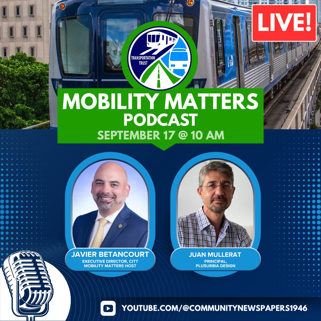 GoCITT's tweet photo. Tune in #LIVE this Thursday at 10 a.m. for another #MobilityMatters ๐ฅ๐๏ธ with Juan Mullerat, Principal of @Plusurbia Design ๐๐๐ฒ๐ถ
๐ฒ Watch live ๐ https://t.co/yDqpLiLVyN https://t.co/DxLwFlMtso