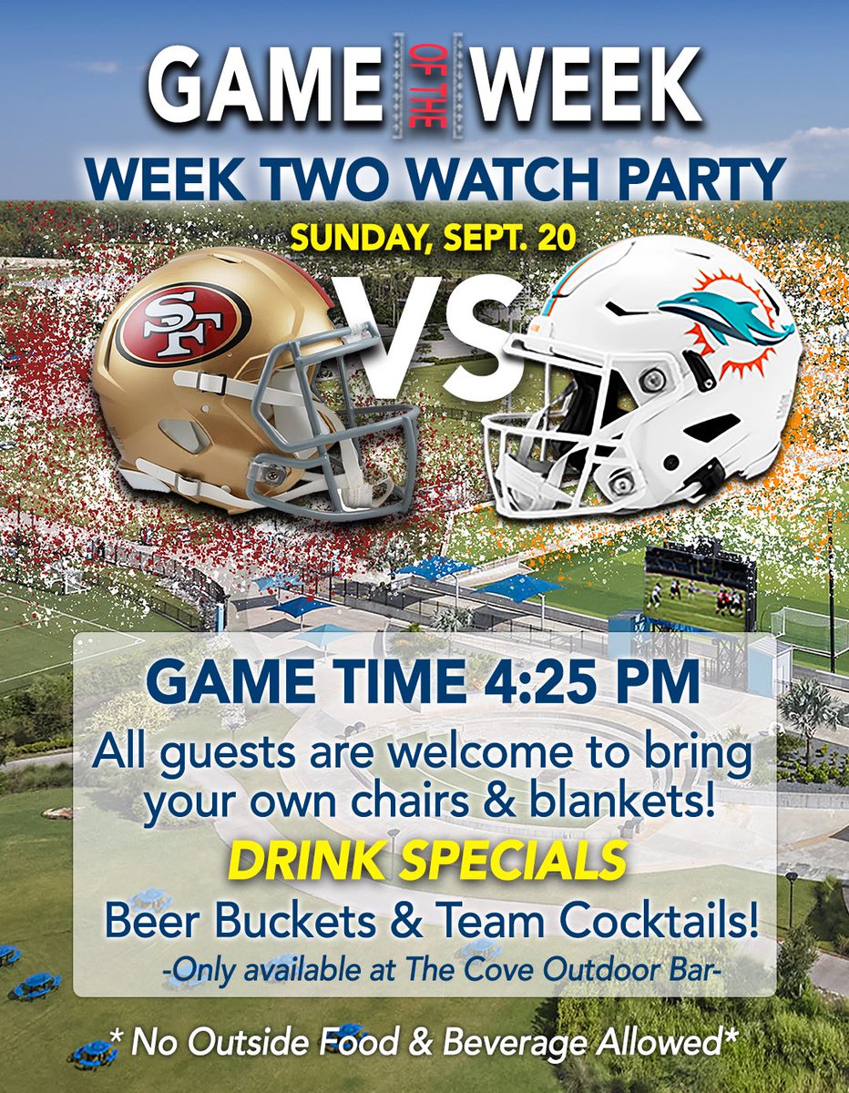 PCSCNaples's tweet photo. THE FANS HAVE CHOSEN OUR WEEK 2 WATCH PARTY! ENTRY IS FREE!

🍹 Game Cocktails
Spirit of 72′- Tequila, Pineapple, Orange, Blue Curacao

🍻 Bucket Specials (5 Bottles/Cans)
Ultra- $20
Modelo- $25
Corona- $25
Nutrl- $30 https://t.co/QzeUIQriuH