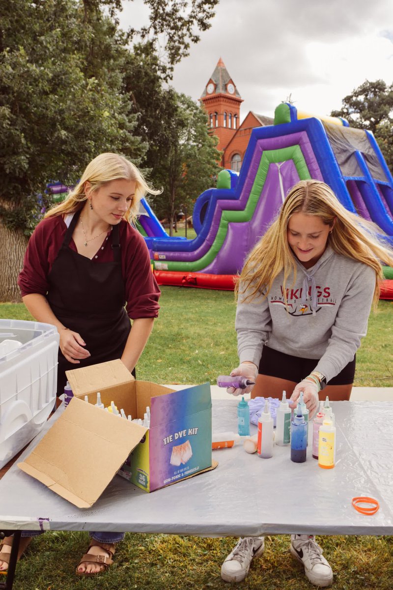 VCSU's tweet photo. We played like kids today! 🌈 🛝 🫟

Next up is coronation and the talent/talentless show starting at 7 p.m. in the Larry J. Robinson Center for the Arts. 👑

#VCSUVikings #VCSUHomecoming https://t.co/Yg9ToUw6IG