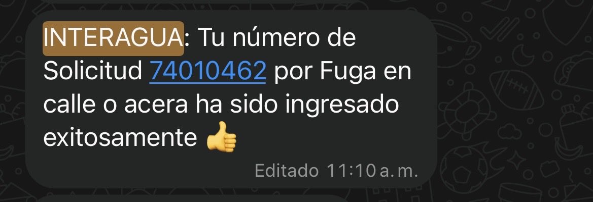 cfjaimeaurea's tweet photo. @interagua Este fue mi número de trámite inicial desde hace ya dos semanas https://t.co/Wm8AVn0G5t
