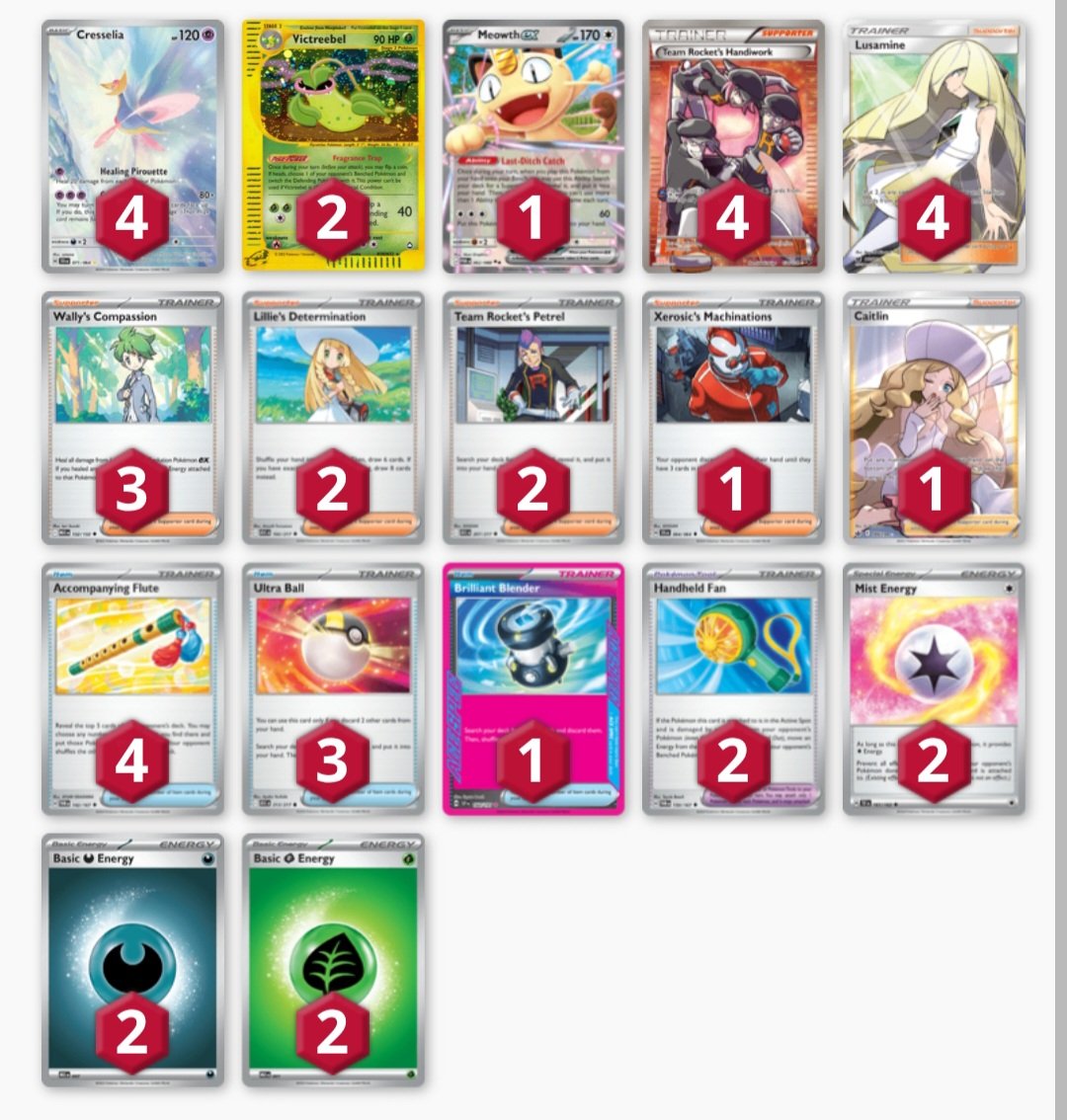 SpookityBoots's tweet photo. @METRACK3 Heres another list for Mega Victreebell stall, the intent is to stall with lusamines smother and wallys compassion while building up calorie counters with cresselia. Attacking is totally optional, with mega grow as a one time option to double calorie counters toward the end https://t.co/NQRca0I9QB