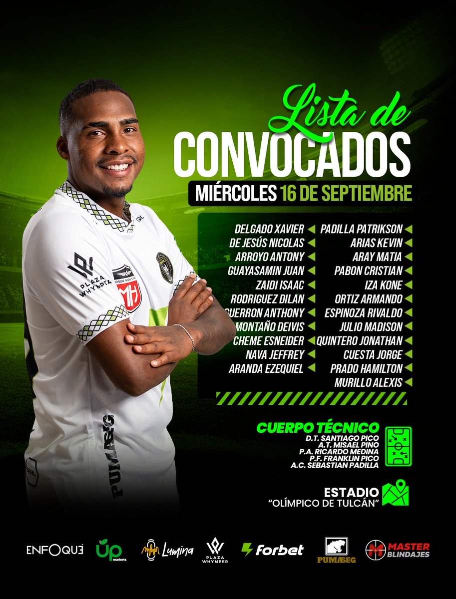 interdequito's tweet photo. 📋 LOS CONVOCADOS DEL INTER. 💚🖤

Estos son los elegidos para representar al Fénix en Tulcán. 🐦‍🔥
Todos juntos por un nuevo objetivo. ⚽️

#InterDeQuito #ElFenix #Convocados #AscensoNacional #FutbolEcuatoriano #VamosInter https://t.co/T8DbNvjmEI