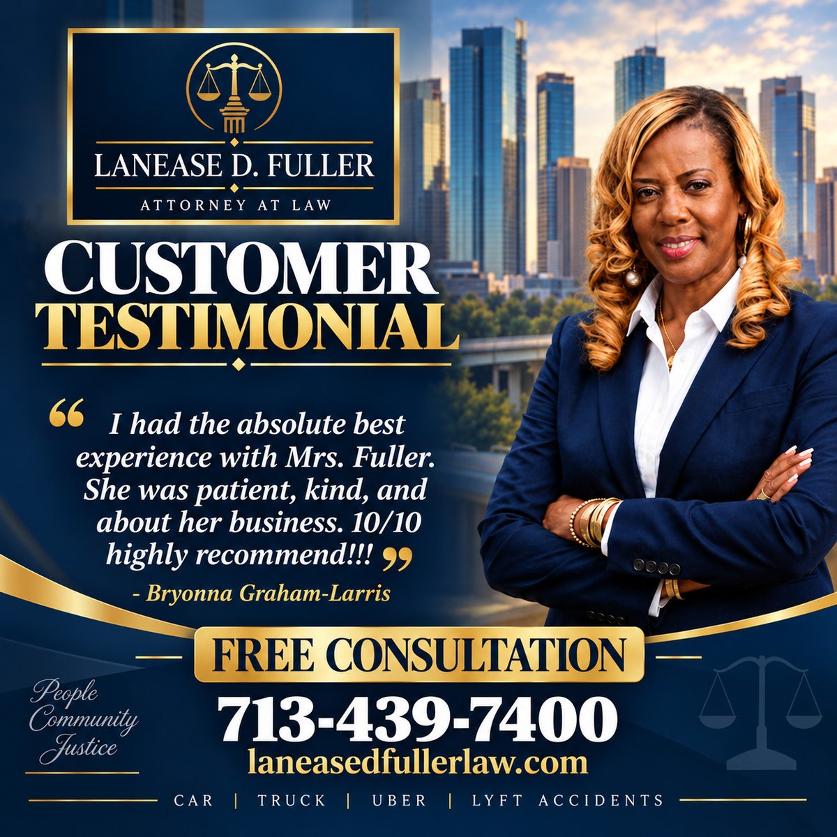Attorney_Fuller's tweet photo. At Lanease D. Fuller Law, we appreciate our clients for trusting us with their legal needs. Our dedicated team is committed to providing personalized service and achieving the best possible outcomes for each client.

https://t.co/qMXQw63qSn

#ClientAppreciation #HoustonLawyer https://t.co/K1KtQMqSOd