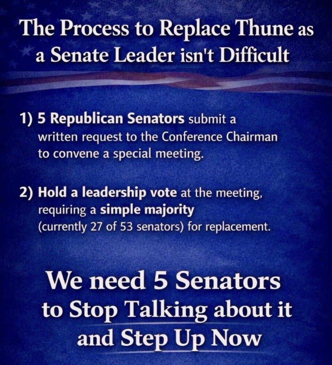 AMS0035's tweet photo. @MAGAlwr5 @LeaderJohnThune @LeaderJohnThune is a disaster and needs to be removed! @SenateGOP https://t.co/EMhYH4i54f