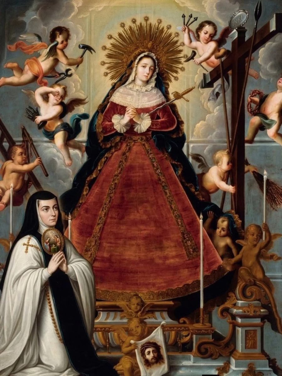 YordiALeon's tweet photo. La Reina de los Dolores para serlo también de los méritos, se halla al doloroso espectáculo de la muerte de su Unigénito.
#sorjuanainésdelacruz #decimamusa #novohispano #laporterita #VirgenDeLosDolores https://t.co/FyhMSK6xM8
