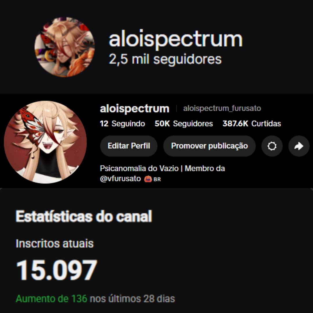 aloispectrum's tweet photo. 🟣Somos 2500 na Twitch🟣
⚫Somos 50K no TikTok⚫
🔴Somos 15.000 no Youtube🔴

Meu post noturno nessa segundinha vai ser para agradecer pelo imenso carinho e por todo o apoio.

Muito obrigado a todos que acreditam em mim! https://t.co/zHEFaCBGWw